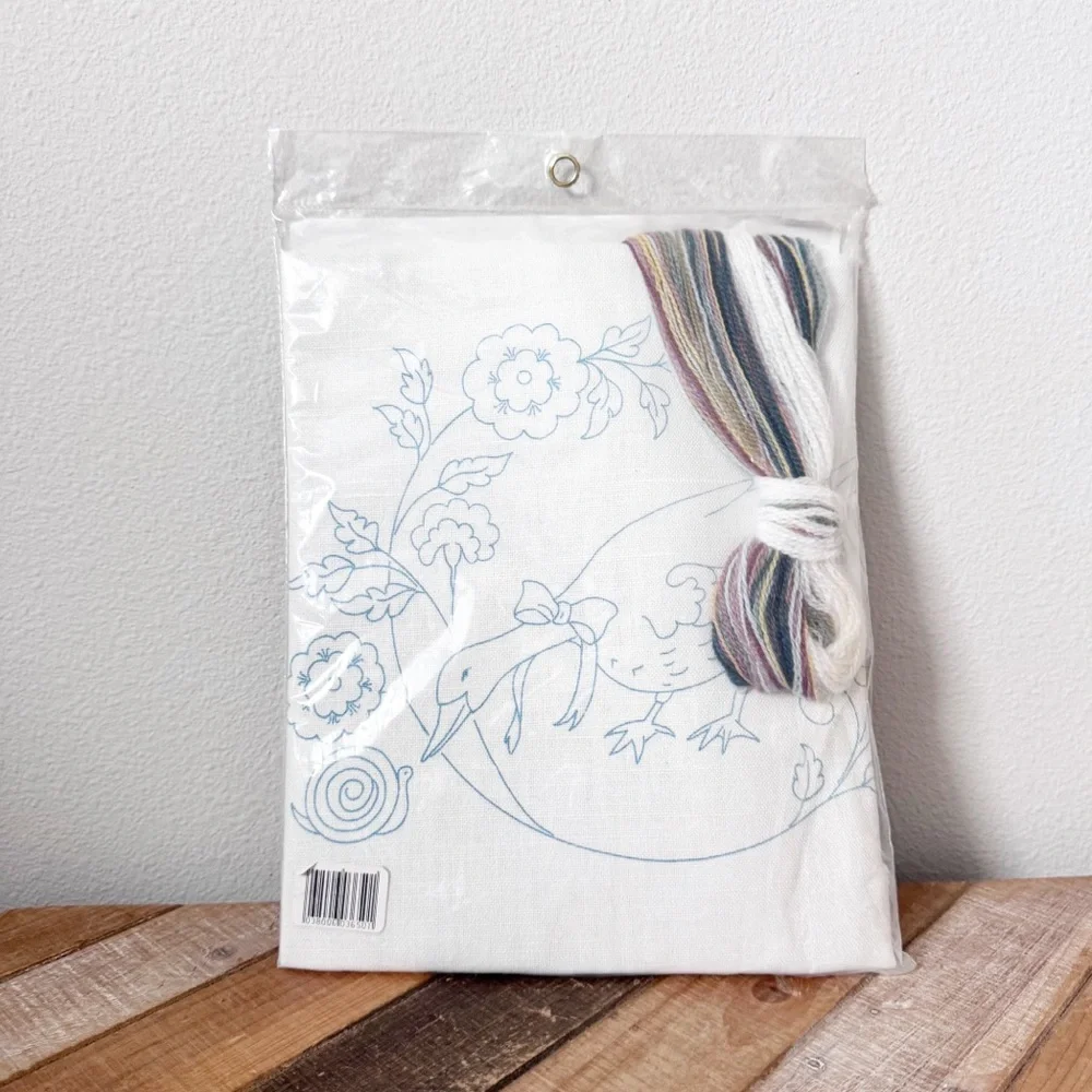 Cathy Needlecraft Goose Pillow Kit - Blue and White